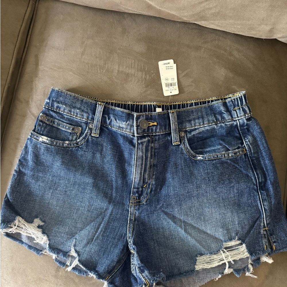 Aerie Distressed Blue Jean Shorts
